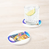 Shiba Inu in Stadt Getränkeuntersetzer (Seite)