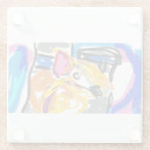 Shiba Inu in Stadt Glasuntersetzer (Rückseite)