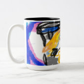 Shiba Inu in Stadt Zweifarbige Tasse (Links)