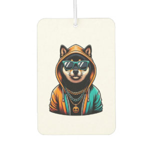 Shiba Inu in Streetwear-Kapuzenpullover Autolufterfrischer