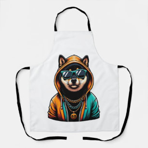 Shiba Inu in Streetwear Kapuzenpullover Schürze