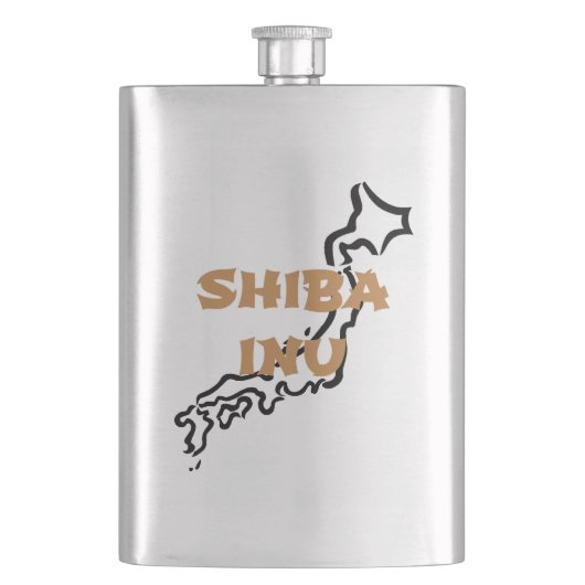 shiba inu japan Kontur Flachmann (Vorderseite)