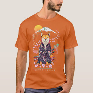 Shiba Inu Japanisch Ästhetik Sakura Cherry Bloss T-Shirt