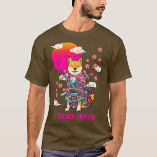 Shiba Inu Japanisch Ästhetik Sakura Cherry Blossom T-Shirt