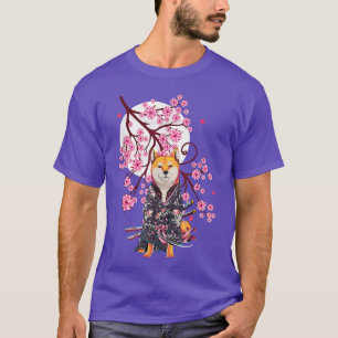 Shiba Inu Japanische Ästhetik Sakura Kirschblüte T-Shirt