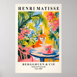 Shiba Inu Kaffee Druck Matisse Stil Hund Kunst Poster