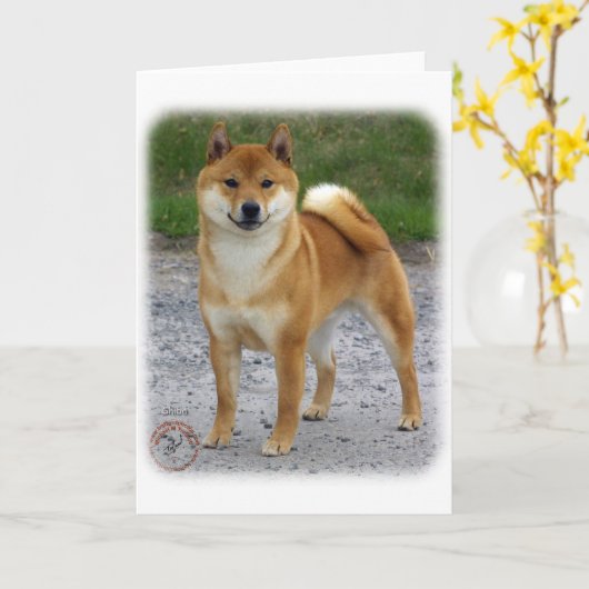 Shiba Inu Karte (Gelbe Blume)