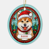 Shiba Inu Keramik Circle Ornament (Links)