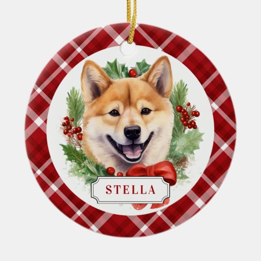 Shiba Inu Keramik Circle Ornament (Vorne)
