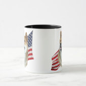 Shiba Inu Kopf mit amerikanischer Flagge Tasse (Zentrum)