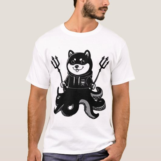 Shiba Inu Krake T-Shirt (Vorderseite)