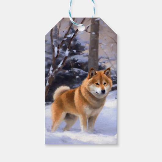 Shiba Inu Let It Schnee Weihnachten Geschenkanhänger (Vorderseite)
