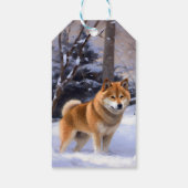 Shiba Inu Let It Schnee Weihnachten Geschenkanhänger (Rückseite)
