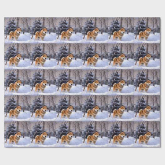 Shiba Inu Let It Schnee Weihnachten Geschenkpapier (Flach)
