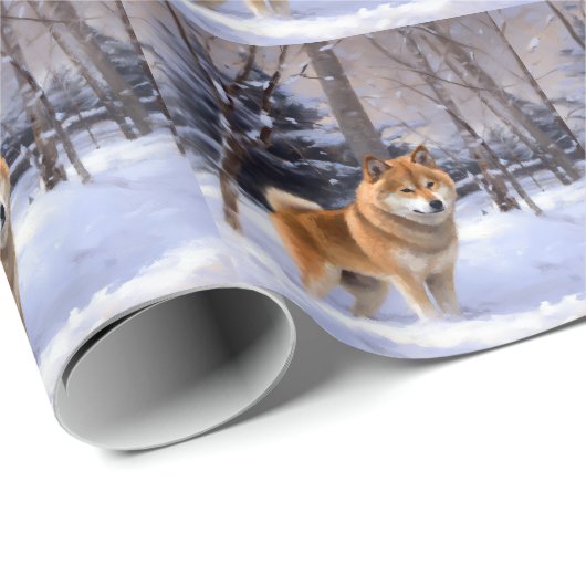 Shiba Inu Let It Schnee Weihnachten Geschenkpapier (Rolleneckpunkt)