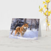 Shiba Inu Let It Schnee Weihnachten Karte (Gelbe Blume)