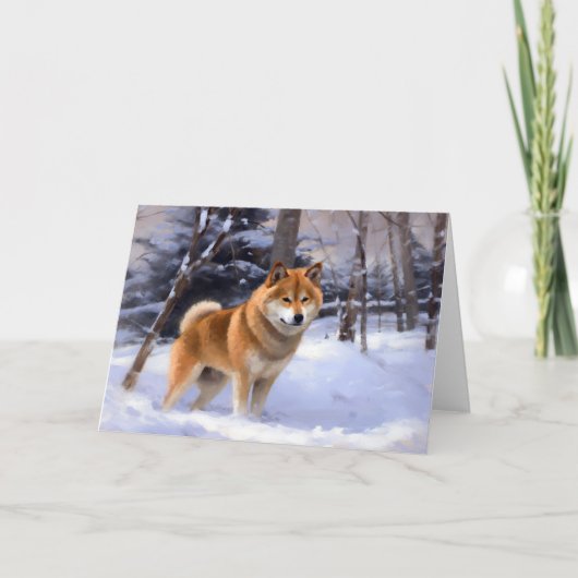 Shiba Inu Let It Schnee Weihnachten Karte (Vorderseite)