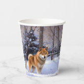 Shiba Inu Let It Schnee Weihnachten Pappbecher (Vorderseite)