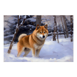 Shiba Inu Let It Schnee Weihnachten Poster