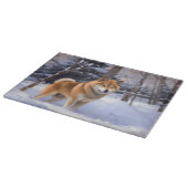 Shiba Inu Let It Schnee Weihnachten Schneidebrett (Ecke)