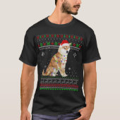 Shiba Inu Lights Funny Christmas Pajama Geschenk X T-Shirt (Vorderseite)