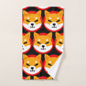 Shiba Inu Logo Badetuch Set (Handtuch)