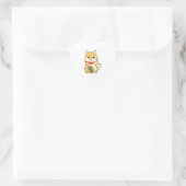 Shiba Inu Lucky Cat Pose Herz-Aufkleber (Tasche)