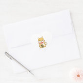 Shiba Inu Lucky Cat Pose Herz-Aufkleber (Umschlag)