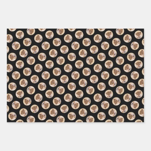 Shiba Inu Malerei Rotes Niedliches Original Hausti Geschenkpapier Set (Vorderseite 3)