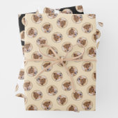 Shiba Inu Malerei Rotes Niedliches Original Hausti Geschenkpapier Set (Beispiel)