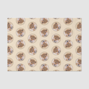 Shiba Inu Malerei Rotes Niedliches Original Hausti Seidenpapier