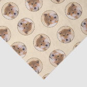 Shiba Inu Malerei Rotes Niedliches Original Hausti Seidenpapier (Ausschnitt)