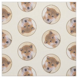 Shiba Inu Malerei Rotes Niedliches Original Hausti Stoff