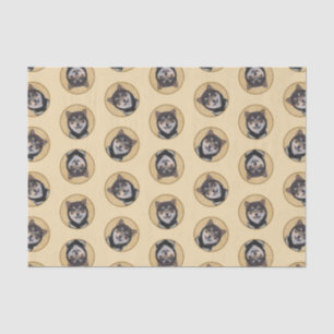 Shiba Inu Malerei Schwarz und Tan Original Dog Art Seidenpapier