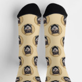 Shiba Inu Malerei Schwarz und Tan Original Dog Art Socken (Oben)