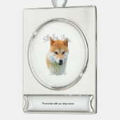 Shiba Inu Mama 2 Banner-Ornament Silber (Links)