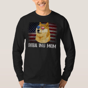 Shiba Inu Mama American Shiba Inu Dog Us Flag 4. O T-Shirt