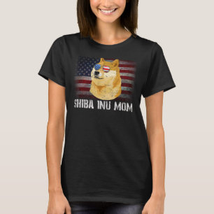 Shiba Inu Mama American Shiba Inu Dog Us Flag 4. O T-Shirt
