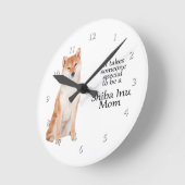 Shiba Inu Mama Clock Runde Wanduhr (Winkel)
