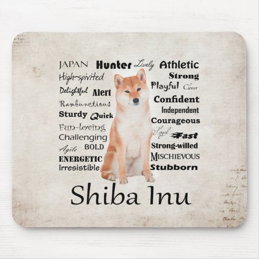 Shiba Inu Merkmale Mousepad (Vorne)
