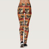 Shiba Inu mit Herz-Rose Valentinstag Leggings (Rückseite)