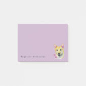 Shiba Inu mit Kirschblüte-Aquarell-Malerei Post-it Klebezettel (Vorderseite)