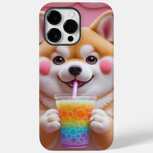 Shiba Inu mit Rainbow Bubble Tee Telefon Case-Mate iPhone Hülle (Rückseite)