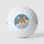 Shiba inu mit Sky Golf Balls Golfball (Vorderseite)