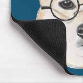 Shiba Inu mit übergroßen runden gerahmten Gläsern Mousepad (Ecke)