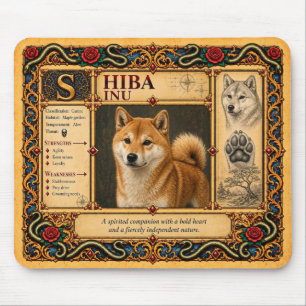 Shiba Inu, mittelalterliche Bestiarien-Kunst Mousepad