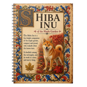 Shiba Inu, mittelalterliche Bestiarien-Kunst Notizblock