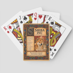 Shiba Inu, mittelalterliche Bestiarien-Kunst Spielkarten