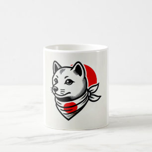 Shiba Inu Mug with Japanese Flag Scarf Kaffeetasse