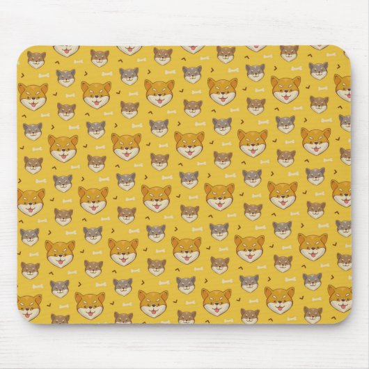 Shiba Inu Muster Mousepad (Vorne)